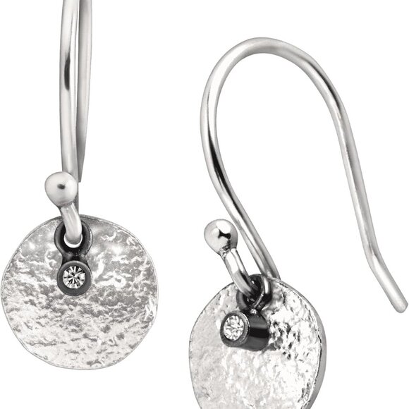 Other - Mini Crystal Disc' Drop Earrings with Crystals in Sterling Silver